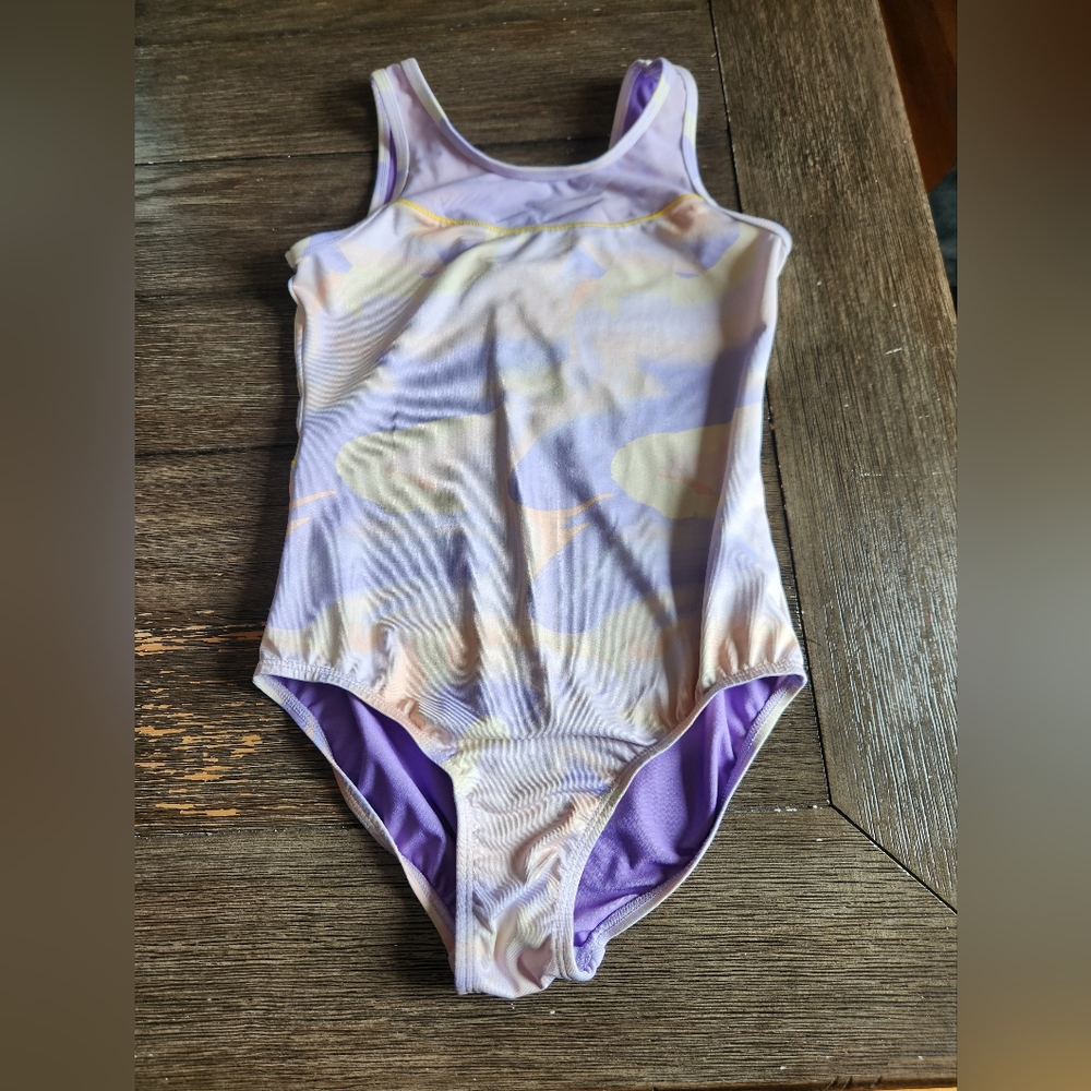 Girls size 10/ 12 yellow and purple leotars